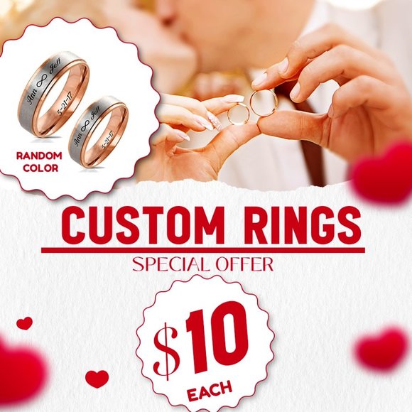 Personalized Laser-Engraved Couple Rings for only $10 - Picture 1 of 2